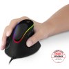 CONNECT IT GAME FOR HEALTH RGB ergonomická vertikální myš, drátová, ČERNÁ