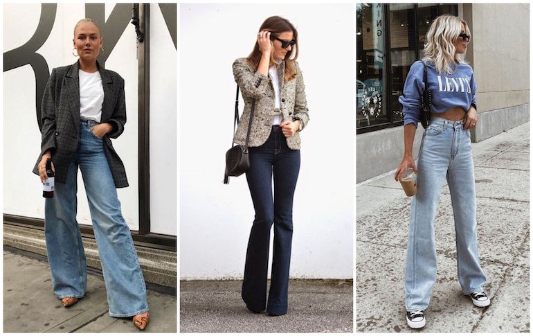 Co nosit k širokým džínám?