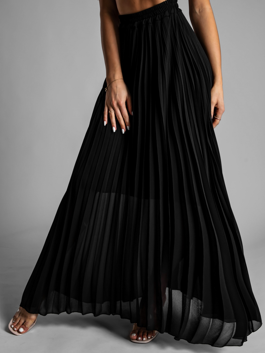Černá dlouhá plisovaná sukně SPRUCE | ErikaFashion.cz