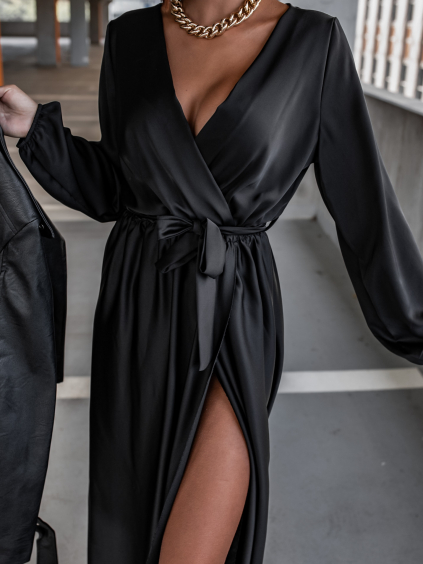 Černé elegantní šaty WOMAN s dlouhým rukávem
