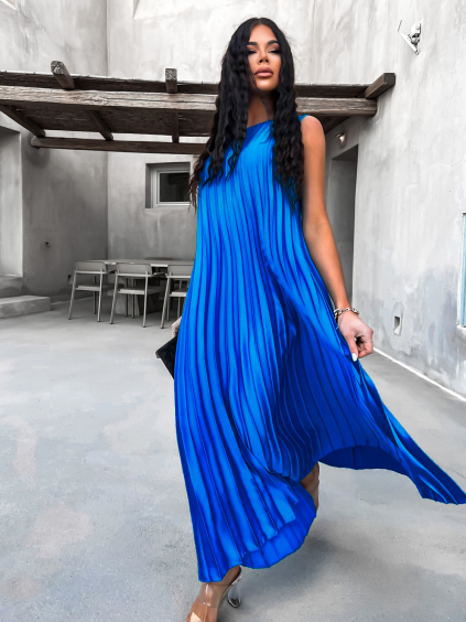 Královsky modré dlouhé elegantní šaty WIRELESS