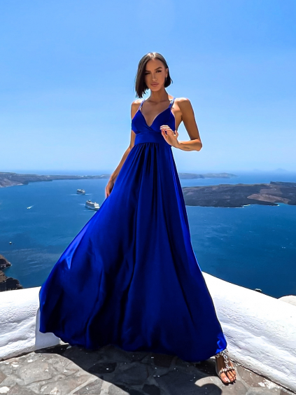Královsky modré elegantní šaty MAKANY