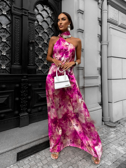Růžové elegantní šaty PAPRANY
