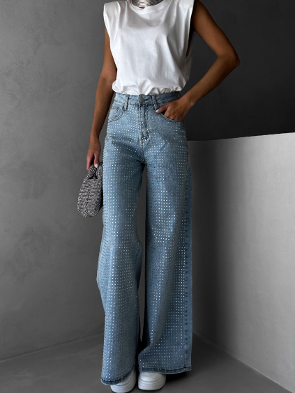 Svtl tpytiv wide leg irok dny EGEMEN s kamnky
