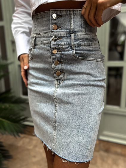 Světlá džínová sukně SEANEL s vysokým pasem