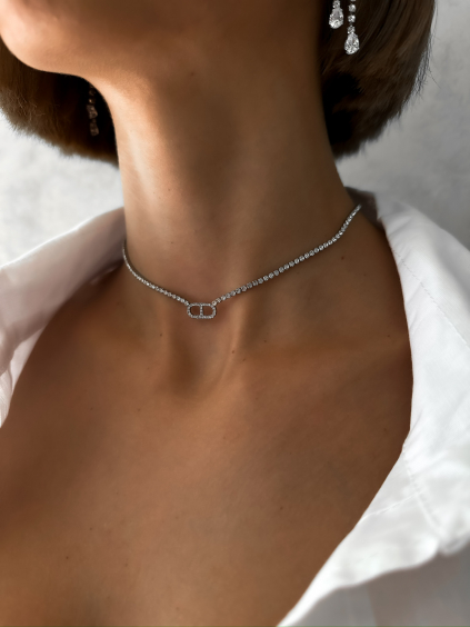 Elegantní náhrdelník GRETA ve stříbrné