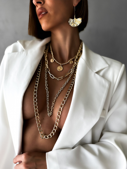 Extravagantní masivní náhrdelník ZELDA ve zlaté barvě