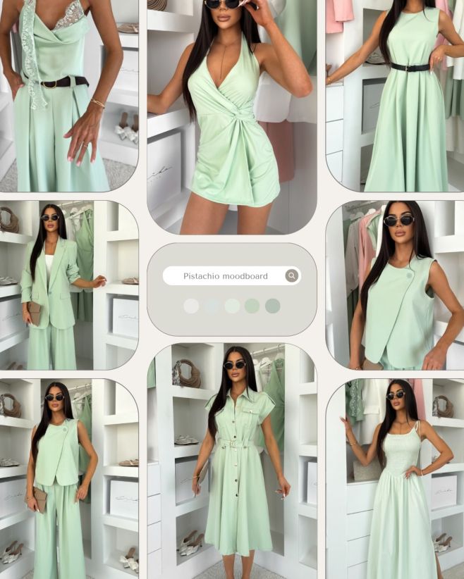 Pistachio green is the color of the season💚 Jemná, svěží a neuvěřitelně elegantní. Barva, která okamžitě dodá outfitu...