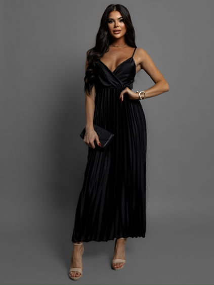 Čierne elegantné šaty SIMORENS (Veľkosť ONESIZE)