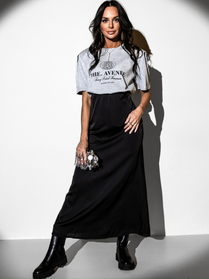 Černá midi sukně RUZOVEL (Veľkosť ONESIZE)