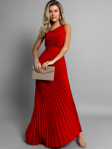 Červené spoločenské dlhé šaty SUNTILS (Veľkosť ONESIZE)