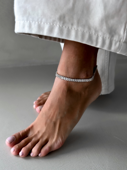 Strieborno-zlatý náramok MILA na nohu (Veľkosť ONESIZE)