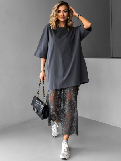 Oversized Triko Notch - grey (Velikost M)