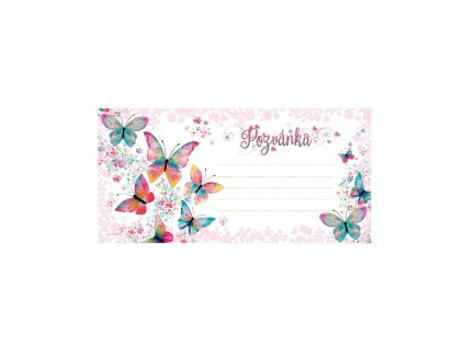 pozvanka na party h 2403 0008 butterfly sada 10 ks