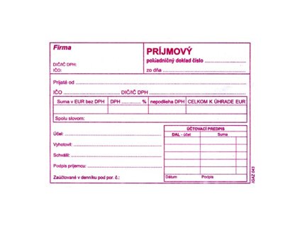 Príjmový pokl.doklad s DPH A6, samopr. (44)