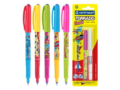 Pero guľôčkové CENTROPEN 2675/2 Tornado Boom! + zmizík, blister