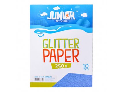 Dekoračný papier A4 Glitter modrý 250 g, sada 10 ks