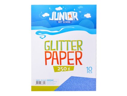 dekoracny papier a4 glitter modry 250 g sada 10 ks