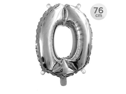 balon narodeninovy 76 cm cislo 0 strieborny