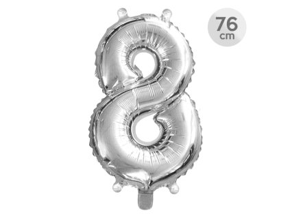 balon narodeninovy 76 cm cislo 8 strieborny