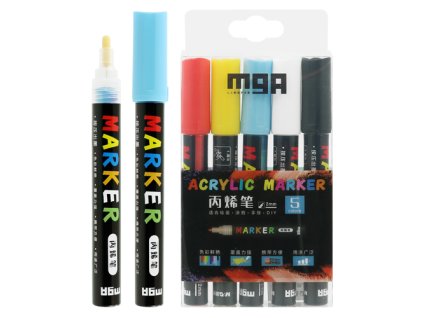 popisovac m g acrylic marker 2 mm akrylovy sada 5 ks 00002