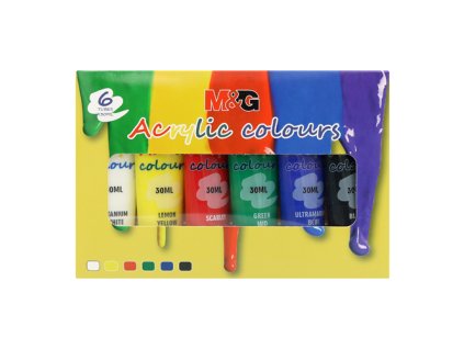 Farby akrylové M&G 30 ml - sada 6 ks