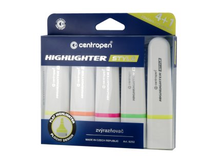 zvyraznovac centropen 6252 style neon 1 5 mm sada 4 ks 1 ks zdarma