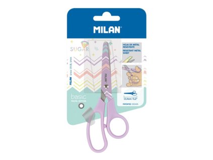 Nožnice MILAN Basic Pastel Edition fialové - blister