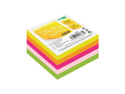 blok kocka samolepiaca sticky notes neon 76x76 mm 500 l