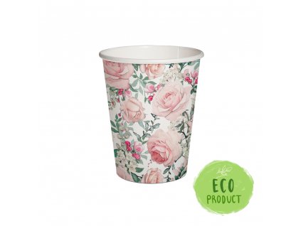 Papierový pohár PAW Eco 250 ml Gorgeous Roses / 10 ks