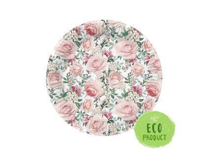 Papierový tanier PAW Eco 23 cm Gorgeous Roses / 10 ks