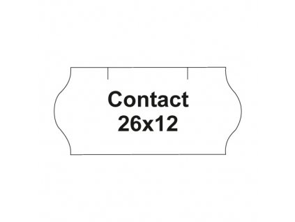 Etikety cen. CONTACT 26x12 oblé - 1500 etikiet/kotúčik, biele
