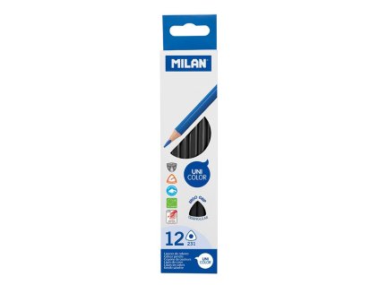 Pastelky MILAN Ergo Grip trojhranné 1 ks, čierna