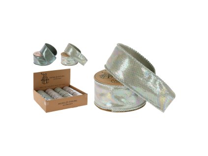 stuha dekoracna sirka 38 mm trblietava potlac 2 farby 00000