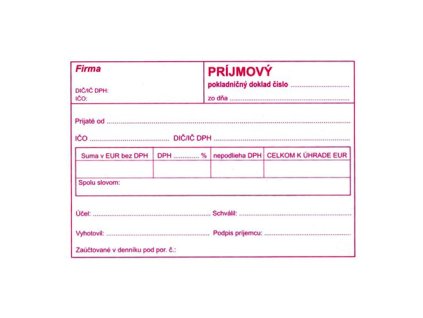 Príjmový pokl.doklad pre podvoj. účt. A6 (894)