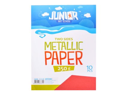 dekoracny papier a4 metallic cerveny 250 g sada 10 ks 00000