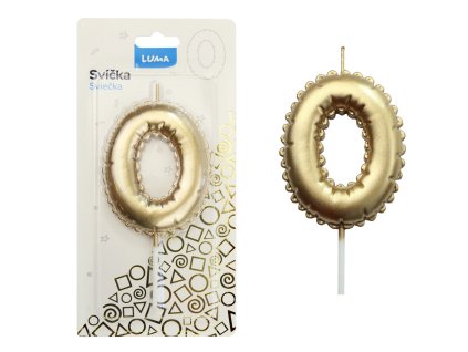 Sviečka tortova zlata 0