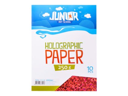 dekoracny papier a4 holograficky cerveny 250 g sada 10 ks 00000