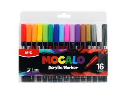 popisovac m g mocalo acrylic marker hrot 1 mm sada 16 farieb