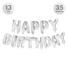balon narodeninovy happy birthday 35 cm 13 ks strieborny