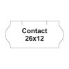 Etikety cen. CONTACT 26x12 oblé - 1500 etikiet/kotúčik, biele