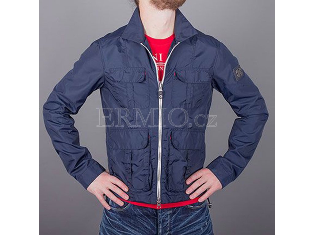 Luxusní pánská jarní bunda Armani Jeans modrá