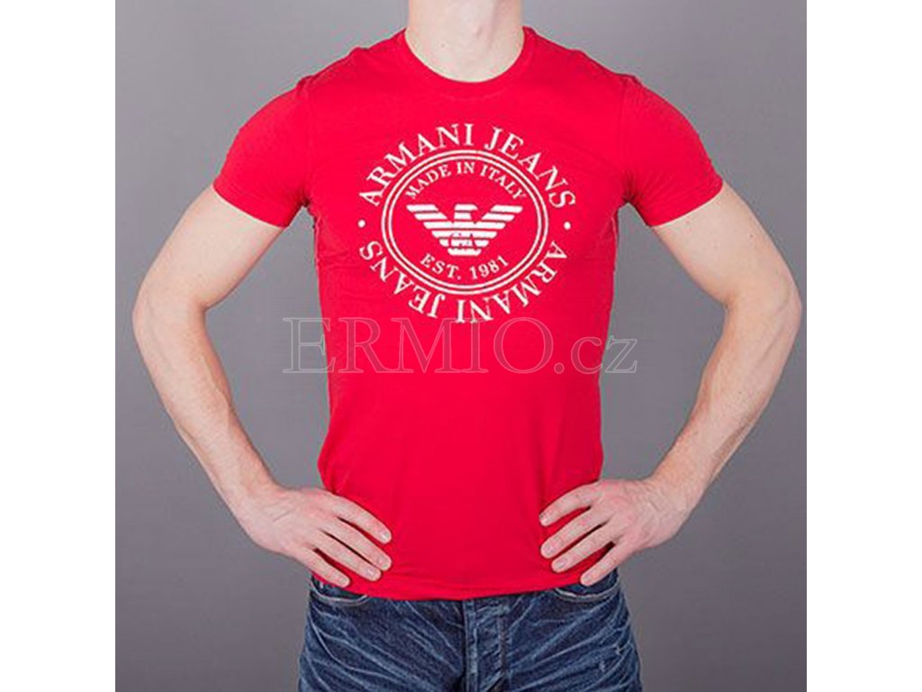 Luxusní Pánské červené tričko Armani v e-shopu * Ermio Fashion