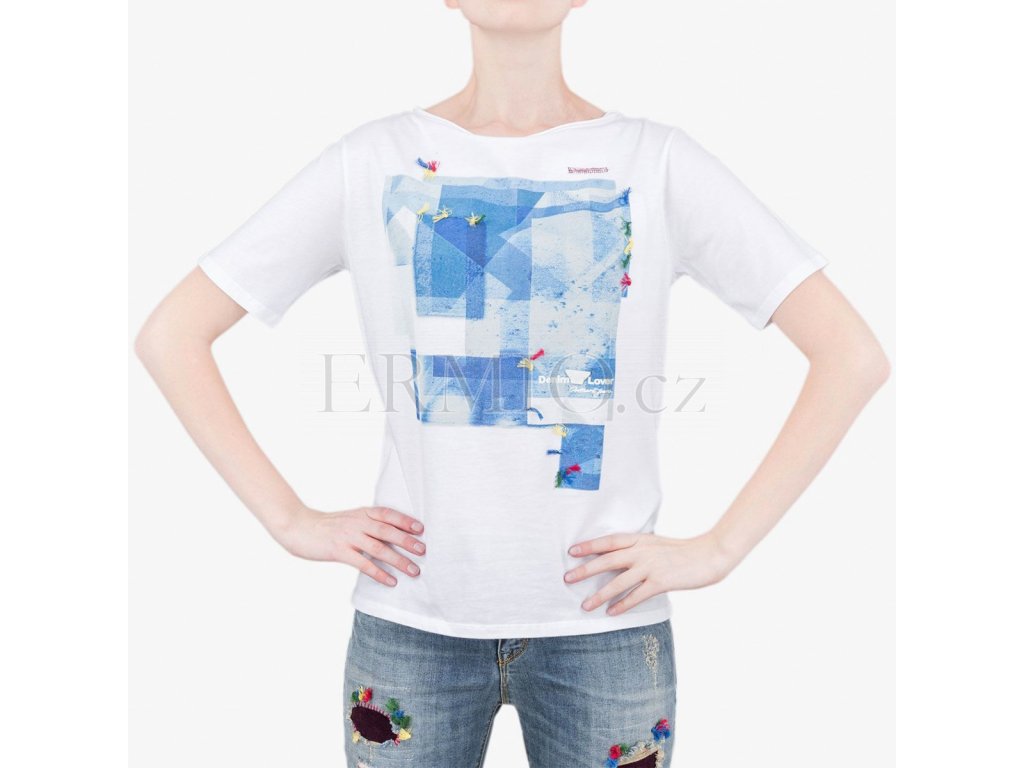 Luxusní Bílé tričko Armani Jeans v e-shopu * Ermio Fashion