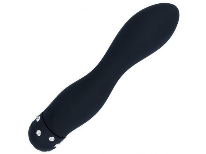 LOLO elegantní vibrátor s kamínky tvarovaný černý