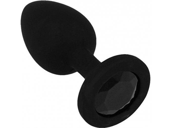 LOLO silikonový anální kolík s černým diamantem černý