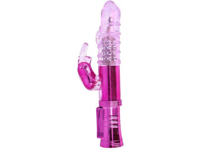 LOLO vibrátor rotační perličkový s vroubky růžový