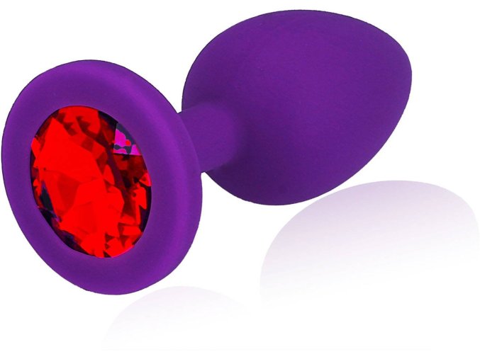 LOLO silikonový anální kolík s červeným diamantem - 3,3 cm