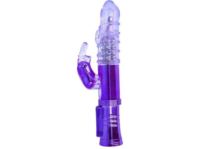 LOLO vibrátor rotační perličkový s vroubky fialový