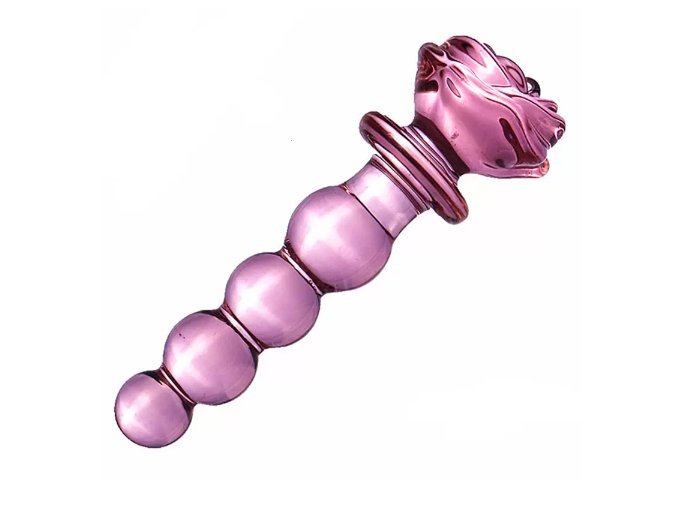 LOLO anální kolík s kuličkami skleněný růžový